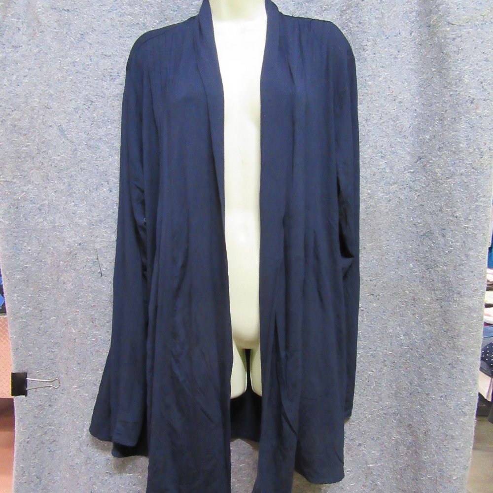 Navy Blue Dantelle Waterfall Drape Cardigan